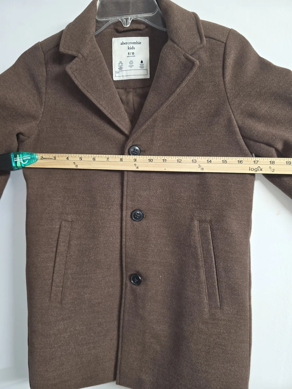 Abercrombie Kids Brown Wool-Blend Pea Coat Size 9/10 Brown.
